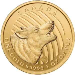 1 oz Gold Coin - Call of the Wild Howling Wolf - 2014 (2)