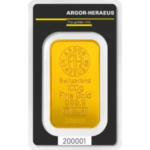 100g Gold Bar - Argor Heraeus - Minted (2)