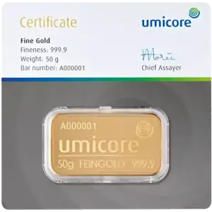 50g Gold Bar - Umicore