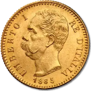 20 Italian Lira Umberto I - Gold - 1879-1897- 