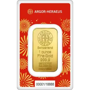 1oz Gold Bar - Argor-Heraeus - ear Of The Snake - 2025