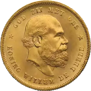 10 Dutch Guilders Willem III or Wilhelmina - Gold - Any Year