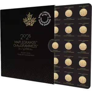  25 x 1g Gold Maplegram - 2025 