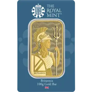 100g Gold Bar -  Britannia -  Royal Mint 
