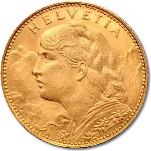 10 Swiss Francs Half Vreneli - Gold - 1911-1922