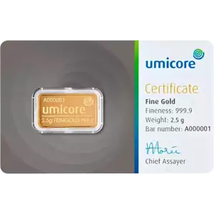 2.5g Gold Bar - Umicore